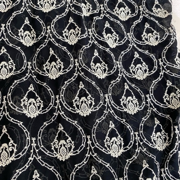 Anthropologie Sheer Embroidered Black and White Mini Dress Size XS New With Tags - Picture 8 of 12